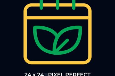 Leaves on calendar page dark color line ui icon