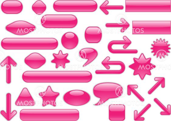 Collection of pink web buttons.