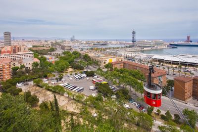 Cableway in harbor Barcelona, Spain