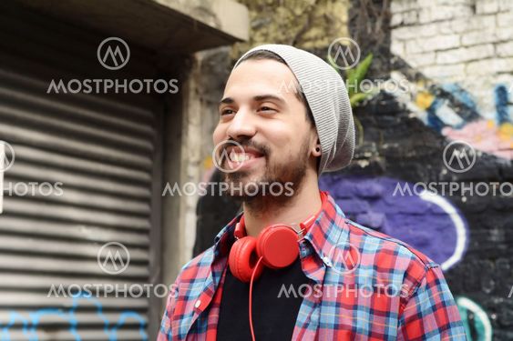 Young man with headphones.