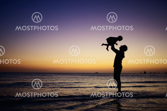 Family at sunset