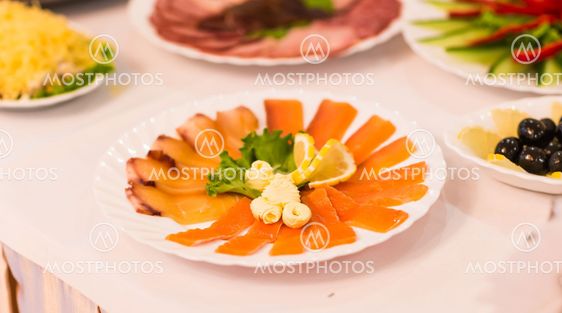 Assorted fish on a plate