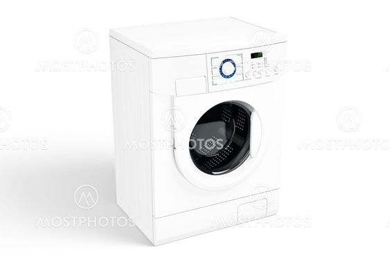 Washing machine isolated over white