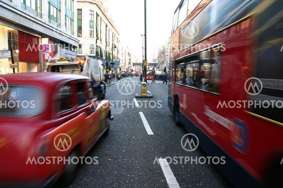 Traffic on Oxford Street in London
