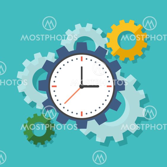 Time management concept. Flat design stylish.