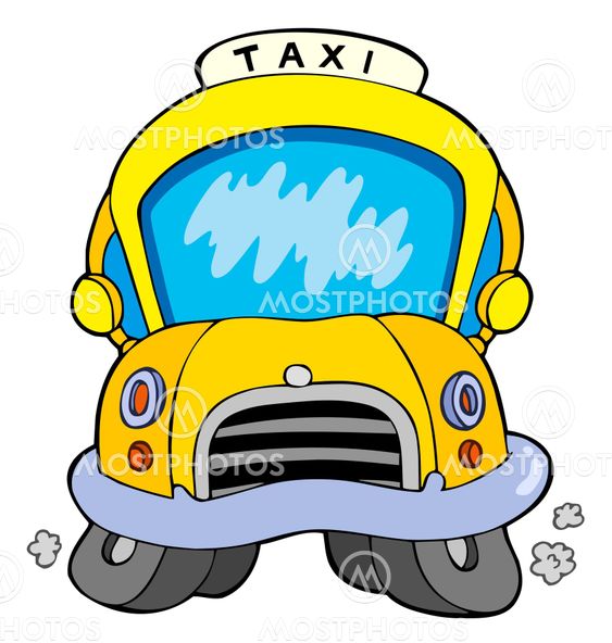 Cartoon taxi car