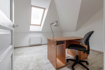 Minimalistic Home Office with Skylight