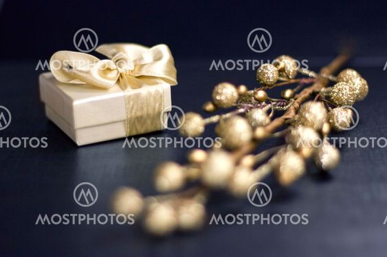 Holiday still life on a dark blue background