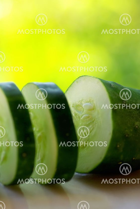 Fresh cucumber and slices