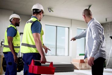 Skilled workers renovate a new home