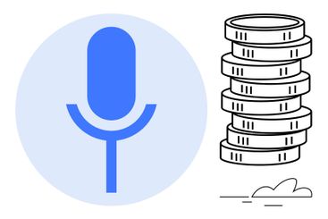 Voice Technology Driving Financial Growth Concept with...