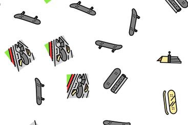 skateboard skate skater seamless pattern vector