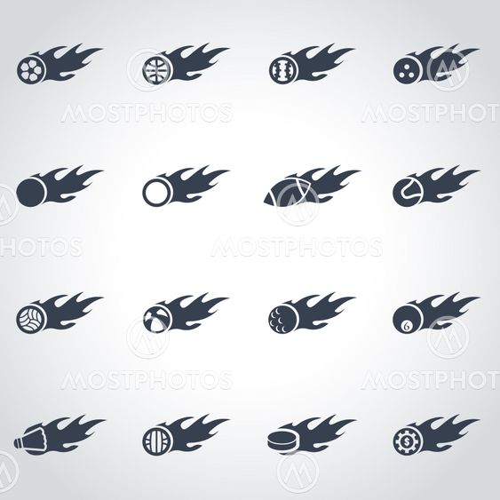 Vector black file sport balls icon set