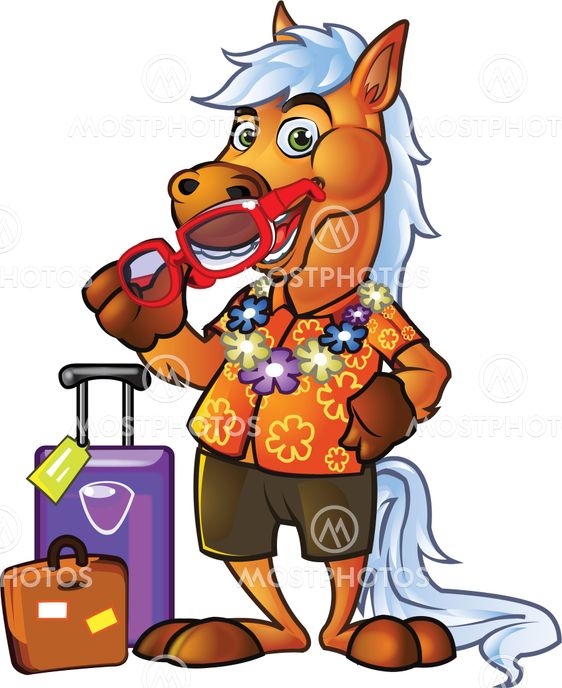 Pony Tourist Cartoon Mascot