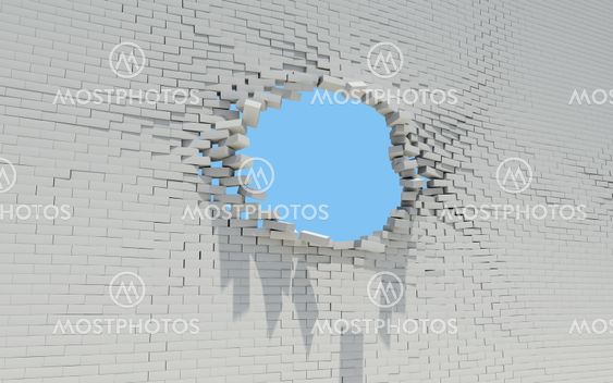 Hole in a brick wall