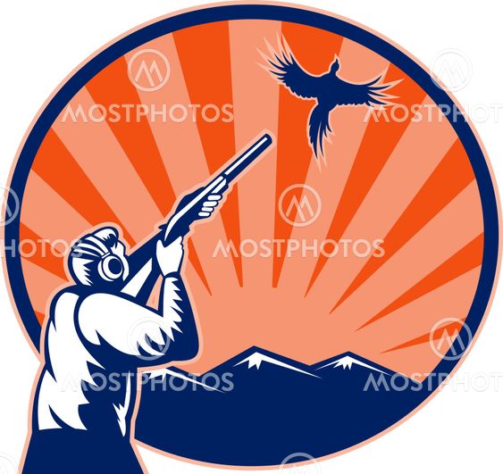 Hunter aiming a shotgun rifle