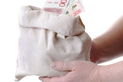Swedish money in a bag