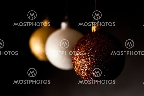christmas balls on black background