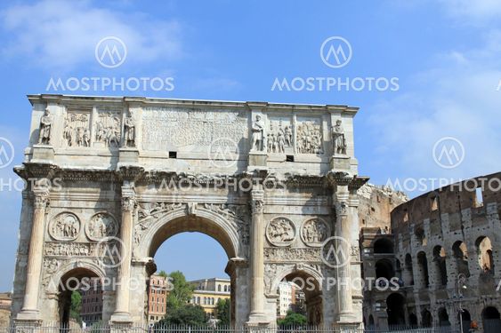 Arch of Constantine and Colosseum