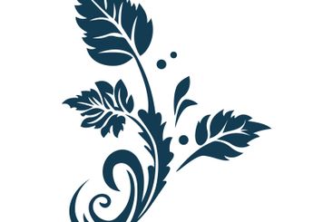 Beautiful Romantic Navy Blue Leaves Foliage Flower...