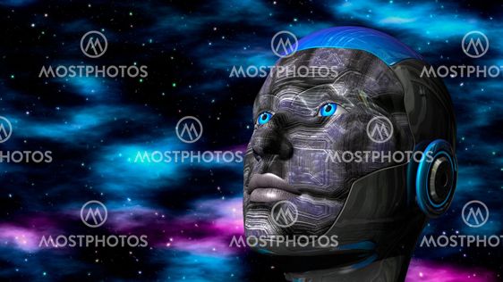 Cyborg Woman - Humanoid in deep space