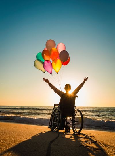 Woman on a wheelchair