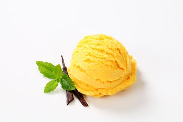 Scoop of yellow ice cream