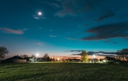Countryside Landscape During Spring Flood Floodwaters....