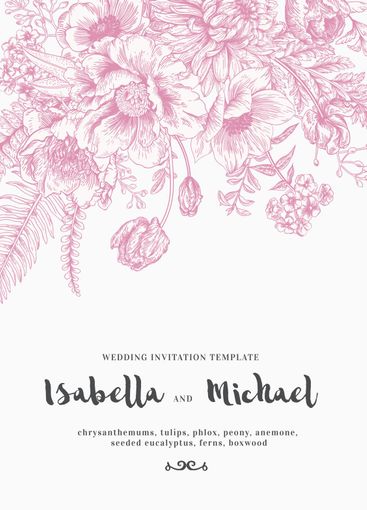 Wedding invitations with summer flowers.