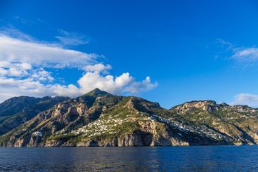 Mediterranean coast near Amalfi on the Amalfi Coast in...