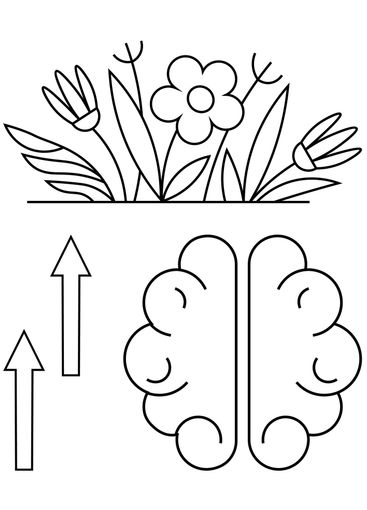 Growth and Creativity Concept with Brain and Blooming...