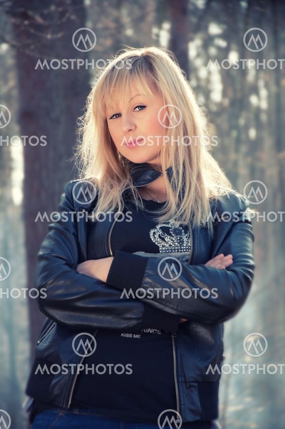 Portrait of romantic woman in the forest