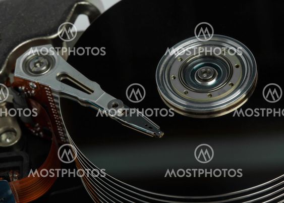 close up of hard disk
