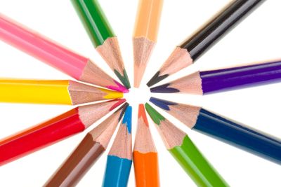 Colour pencils isolated on white