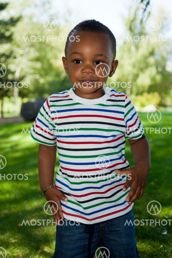 Cute Little african american baby boy smiling