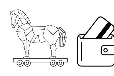 Geometric Trojan Horse, Wallet with Cards, and Spring...