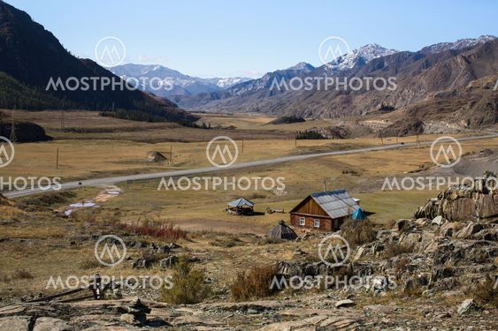 Tract Kalbak-Tash and Chuya Highway in Altai mountains, Russia.