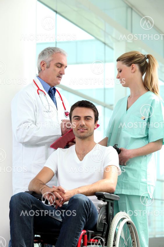 Young man in wheelchair