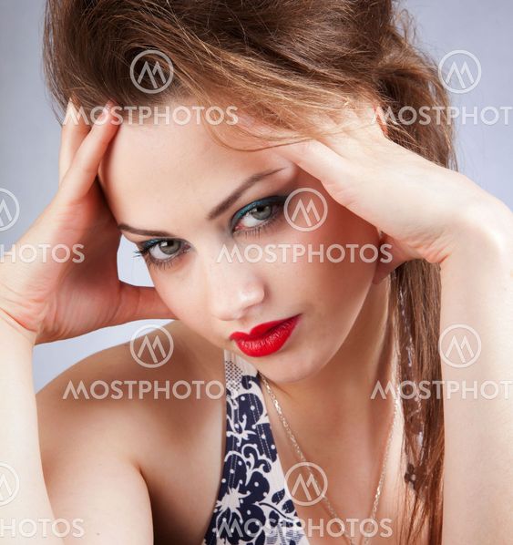 Young beautiful girl with big eyes
