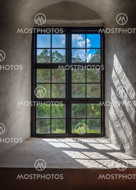 Window from inside an old church