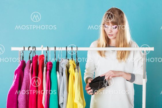 Woman with shopaholic problems.