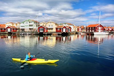 Wooden fishing huts Sweden, Scandinavia