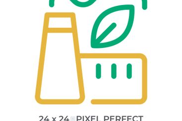 Clean manufacturing colorful line ui icon