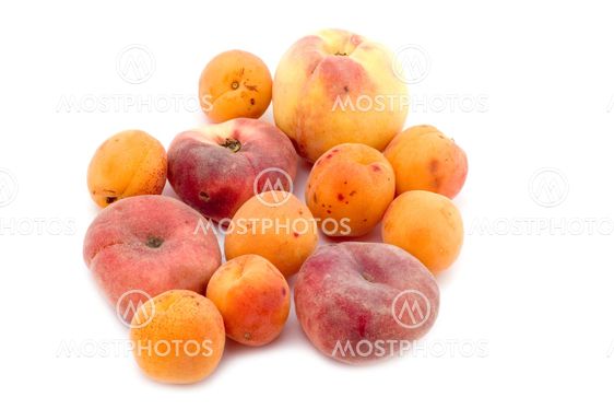 apricot and peach on white