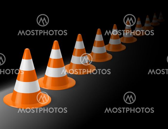 Row of traffic cones