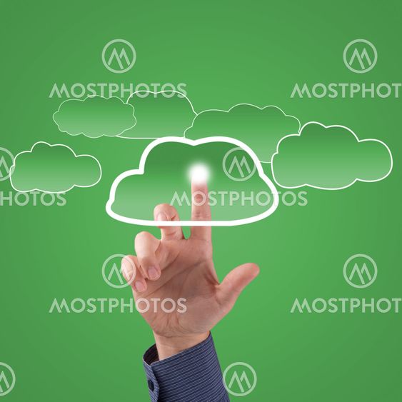 finger touches the clouds