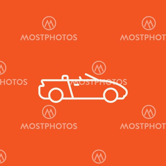Convertible car line icon.