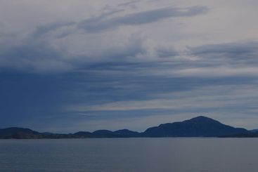 Moody sky over a mountain near Bergen, Norway.