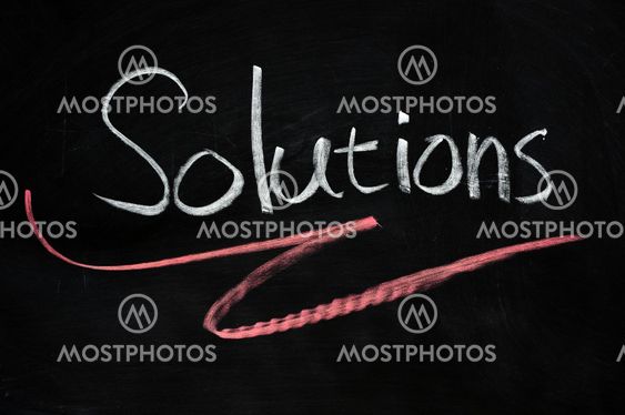 Solutions written on blackboard