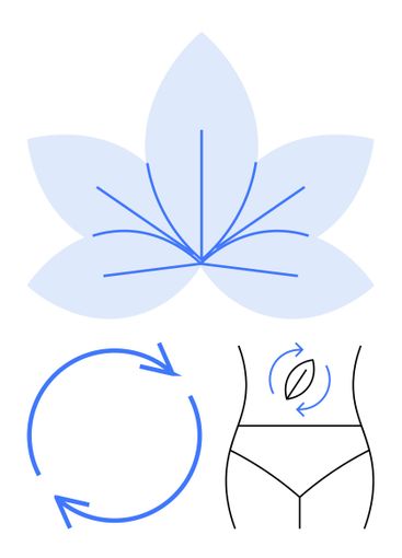 Wellness Concept with Lotus, Circular Arrows, and Body...